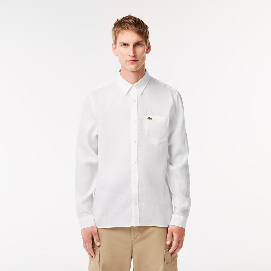 camicia in lino regular fit lacoste pe 24.