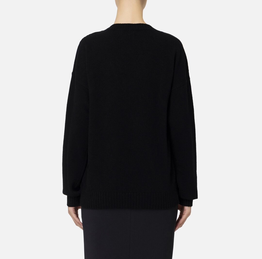 Maglia incrociata in misto lana con logo mk94m46e2 elisabetta franchi ai 24.25.