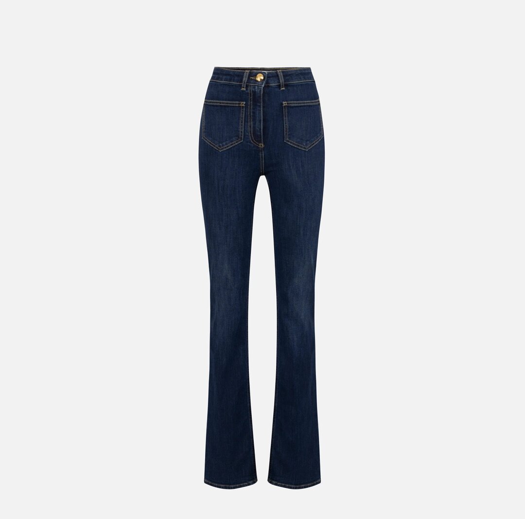 Jeans in cotone stretch con placche logo pj7s46e2 elisabetta franchi ai 24.25.