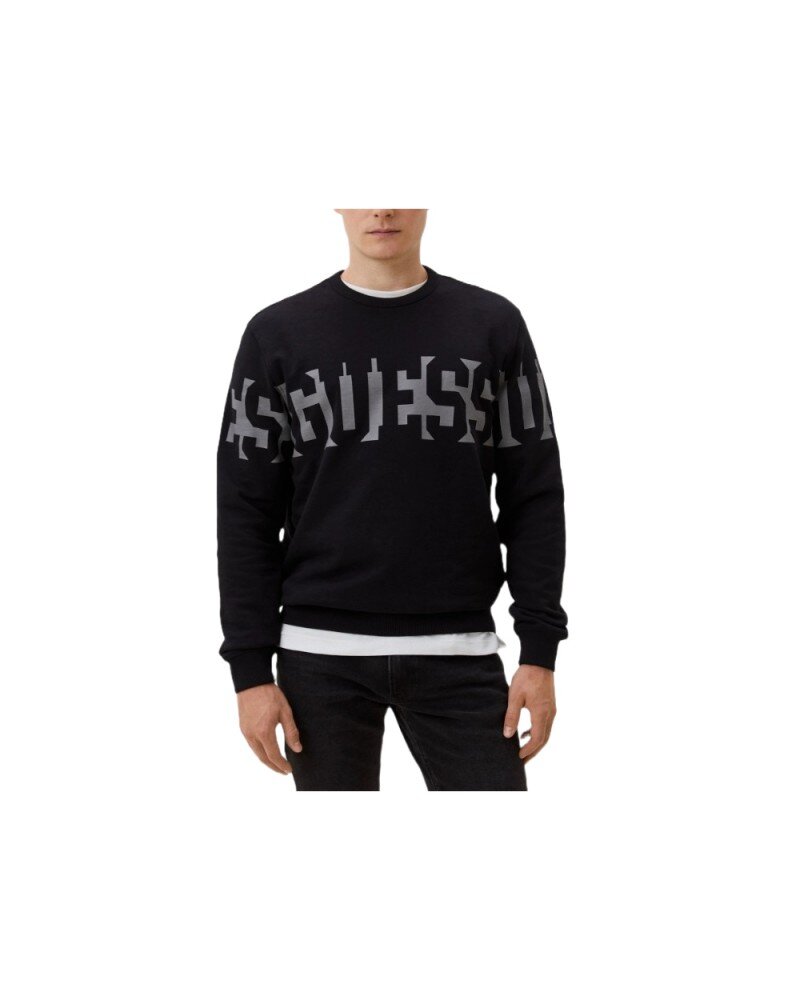 Felpa uomo con logo in cotone garzato guess jeans ai 24.25.