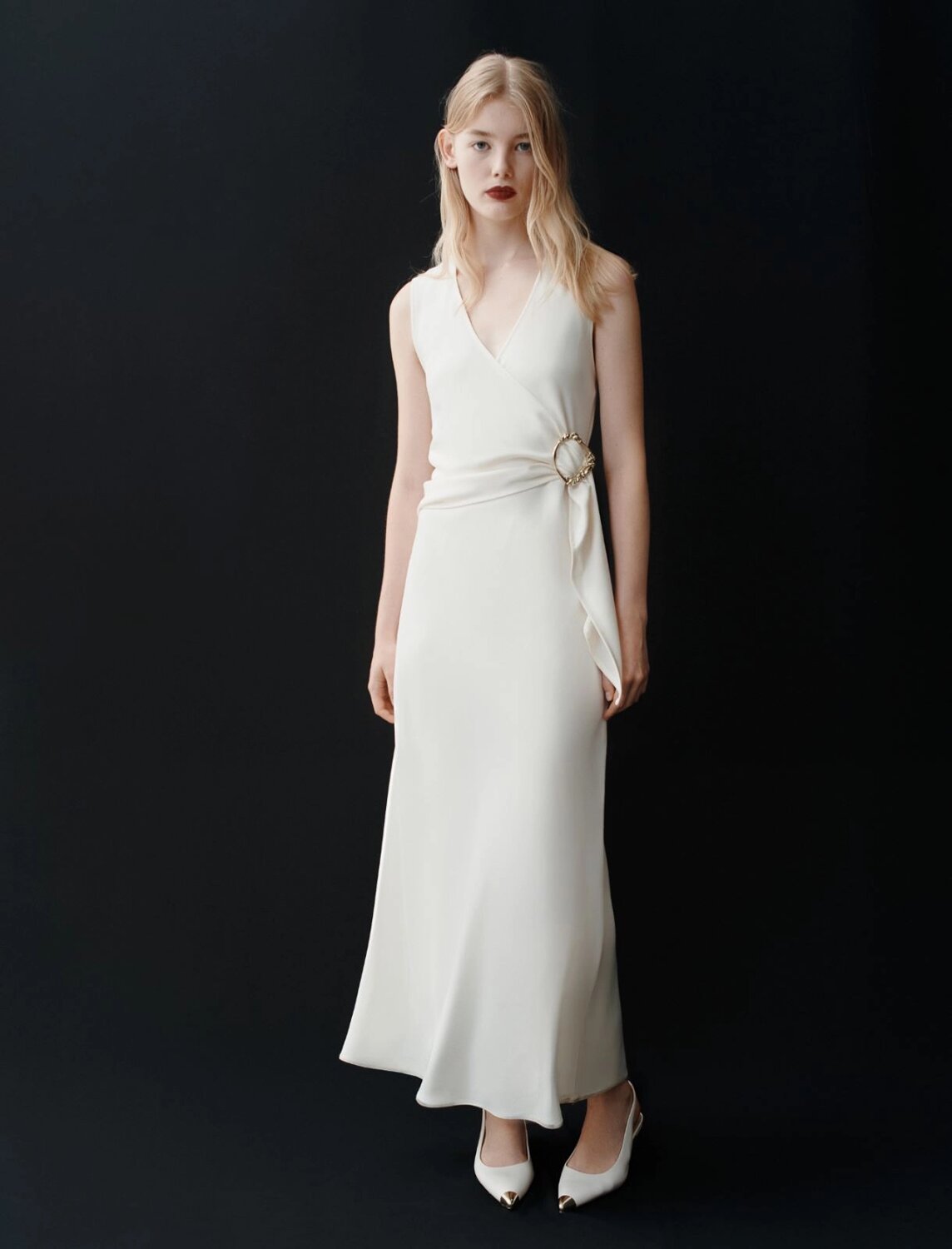 Abito lungo in satin riciclato titano marella pe 25