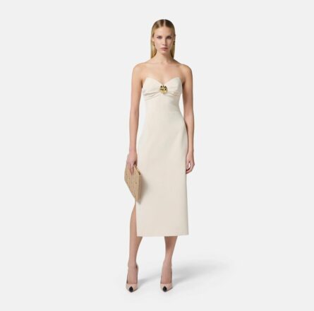 Tubino in crêpe fluido con macro fiocco ab76951e2 Elisabetta Franchi pe25