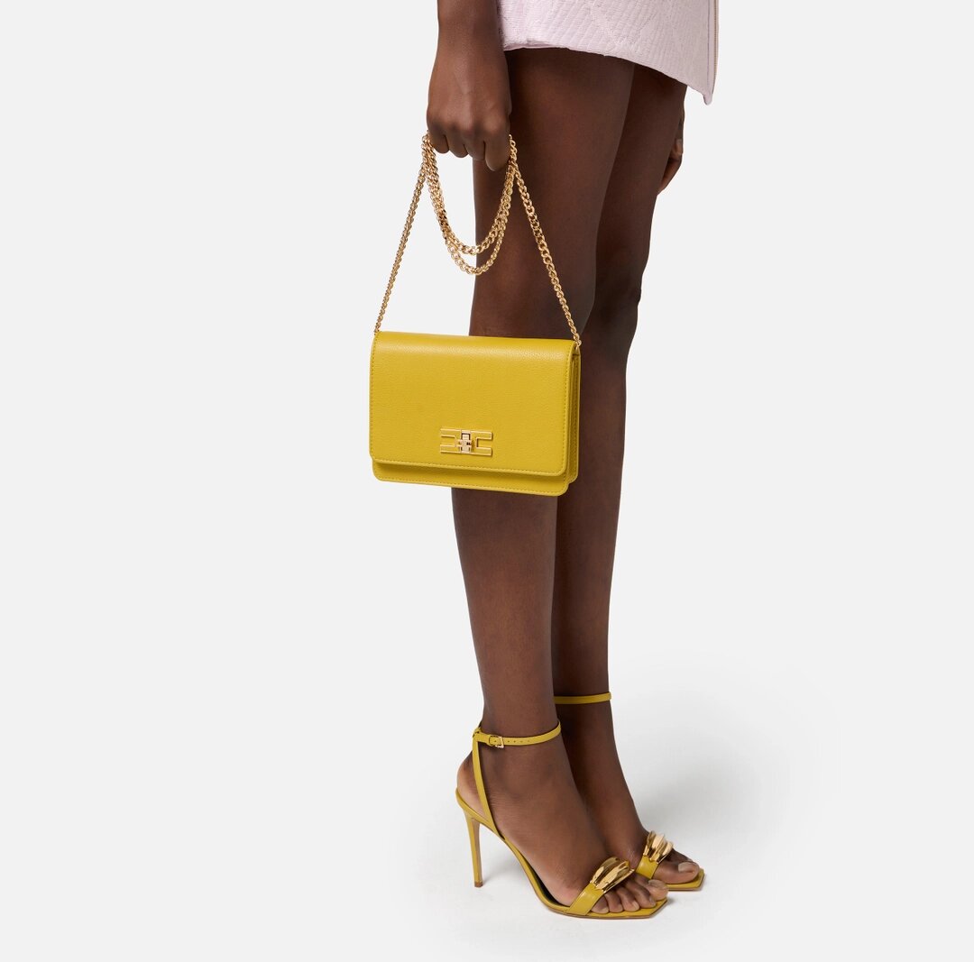 Tracolla piccola con placca logo bs11a51e2 Elisabetta Franchi pe25