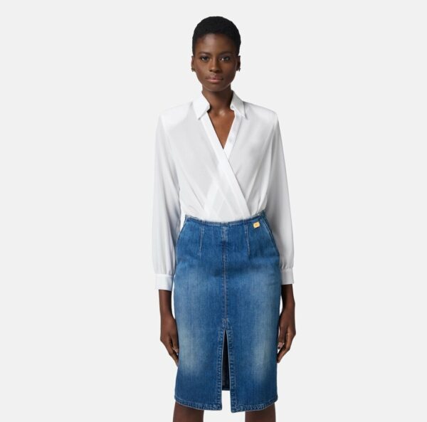 Camicia body in georgette con gemelli cb00751e2 Elisabetta Franchi pe25