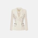 Giacca in crêpe con piping a contrasto gi12951e2 Elisabetta Franchi pe25