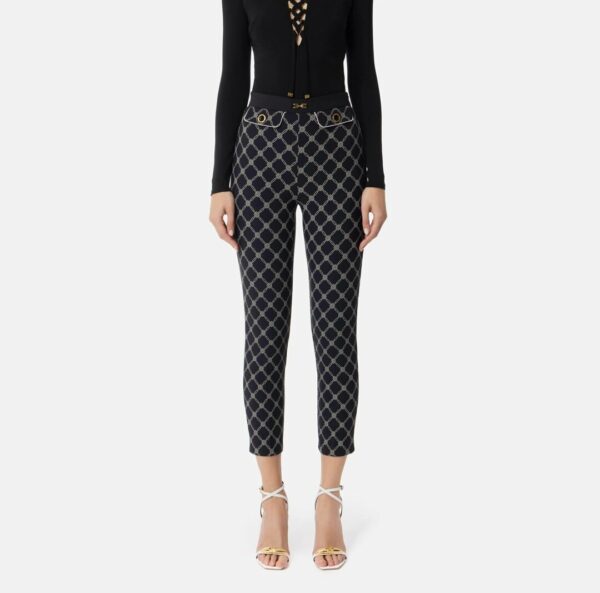 Pantaloni in crêpe con stampa a losanghe pas7151e2 Elisabetta Franchi pe25 011566000_1jpg Pantaloni in crêpe con stampa a losanghe pas7151e2 Elisabetta Franchi pe25