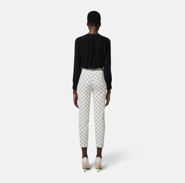 Pantaloni in crêpe con stampa a losanghe pas7151e2 Elisabetta Franchi pe25