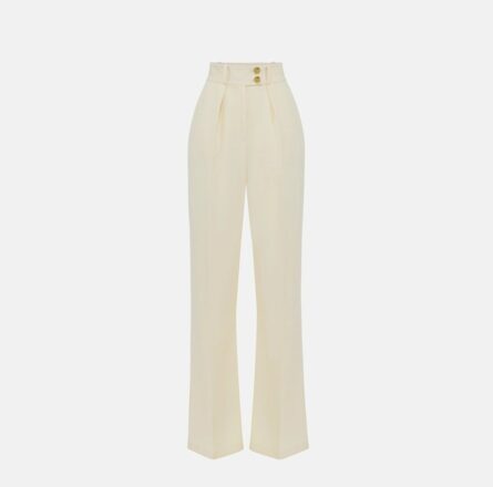 Pantaloni in crêpe fluido con bottoni dorati pa06451e2 Elisabetta Franchi pe25