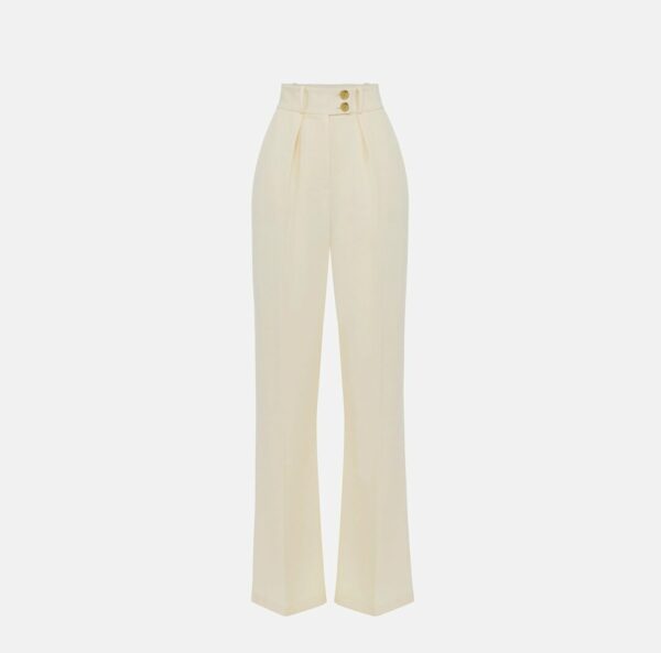 Pantaloni in crêpe fluido con bottoni dorati pa06451e2 Elisabetta Franchi pe25