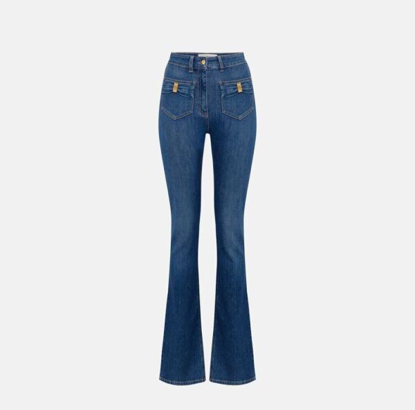 Jeans con taschini e dettagli a fiocco pj88n51e2 Elisabetta Franchi pe25