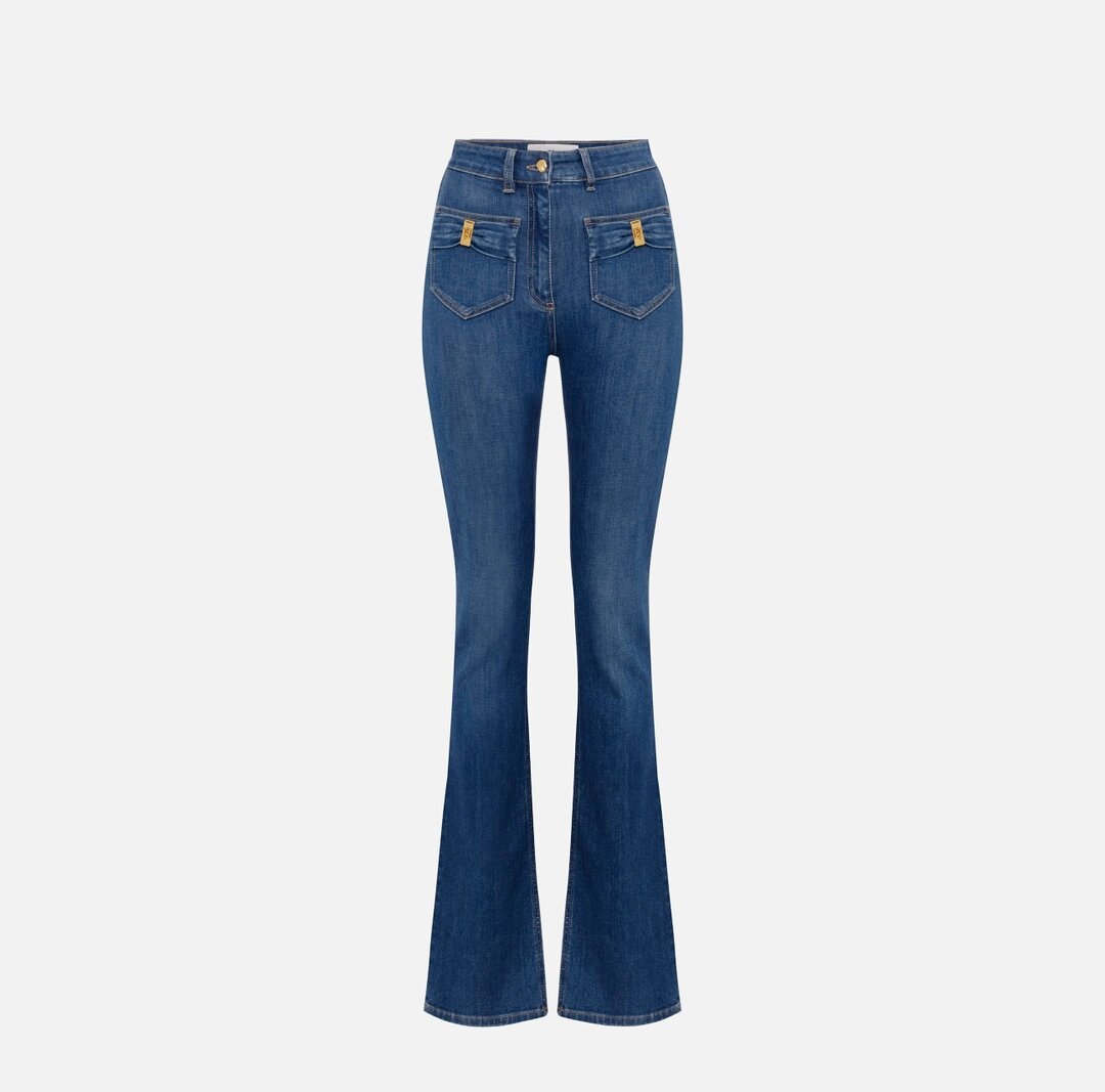 Jeans con taschini e dettagli a fiocco pj88n51e2 Elisabetta Franchi pe25