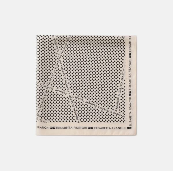 Foulard in twill di seta stampa pois e nastri fo06f52e2 Elisabetta Franchi pe25