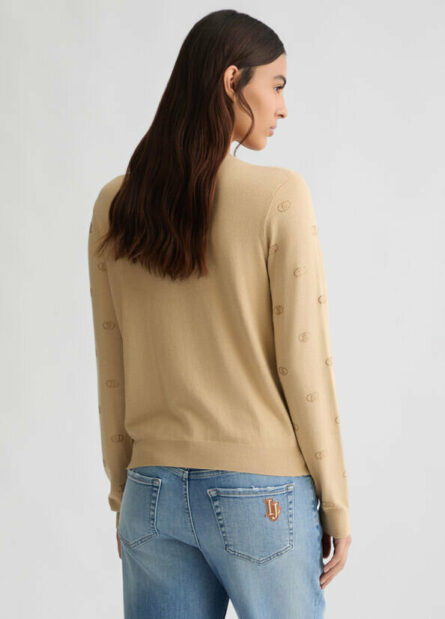 Cardigan con logo e strass liu jo pe 25 art. wa5053