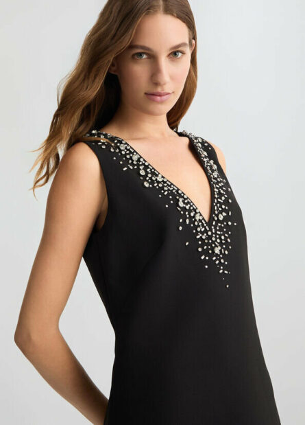 Abito nero con ricami gioiello liu jo pe 25 art. ca5078