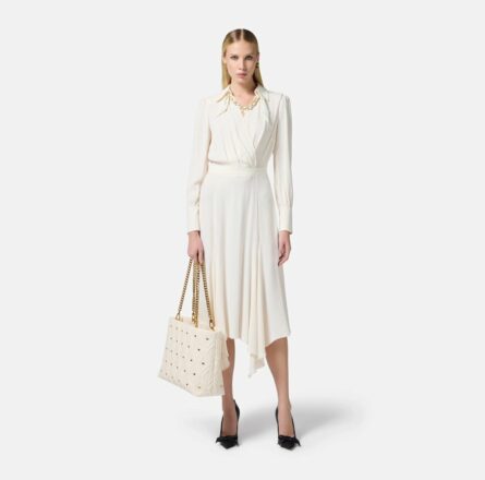 Abito in georgette con foulard gioiello Elisabetta Franchi AB86352E2