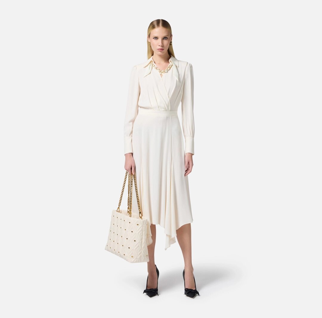 Abito in georgette con foulard gioiello Elisabetta Franchi AB86352E2