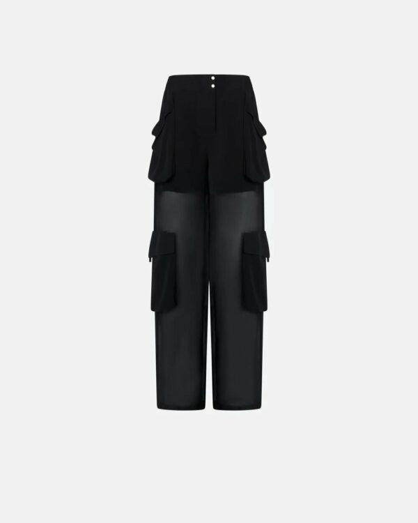 Pantaloni cargo in georgette trasparente Pinko pe 25 art. 104751