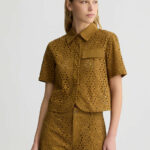 Camicia cropped con ricami liu jo pe 25 art. wa5283
