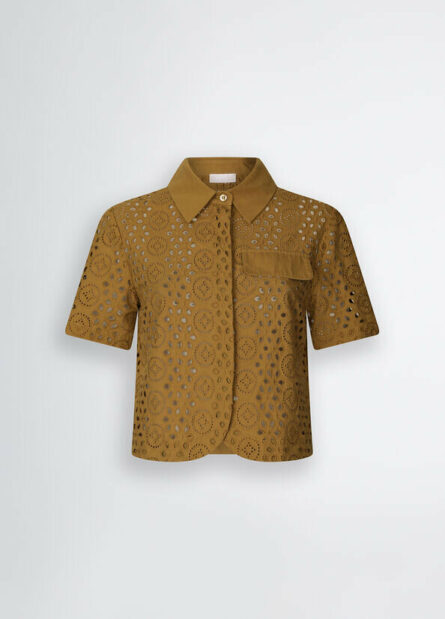Camicia cropped con ricami liu jo pe 25 art. wa5283