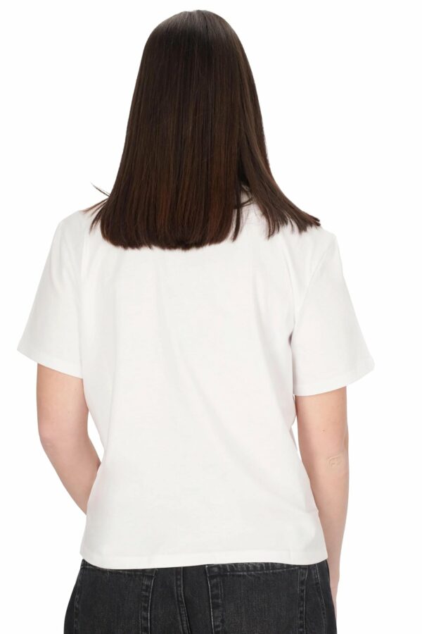 T-shirt in cotone con ricamo e strass liu jo pe 25 art. ca5371