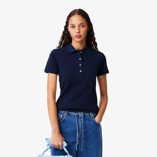 Polo da donna in piqué di cotone stretch Lacoste slim fit pf5462 pe 25 012389544_1jpg Polo da donna in piqué di cotone stretch Lacoste slim fit pf5462 pe 25