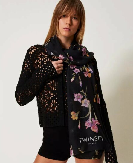 Stola con stampa a fiori twin set pe25 art. 251ta4340
