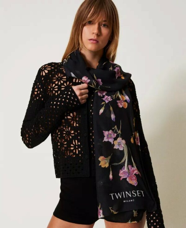 Stola con stampa a fiori twin set pe25 art. 251ta4340