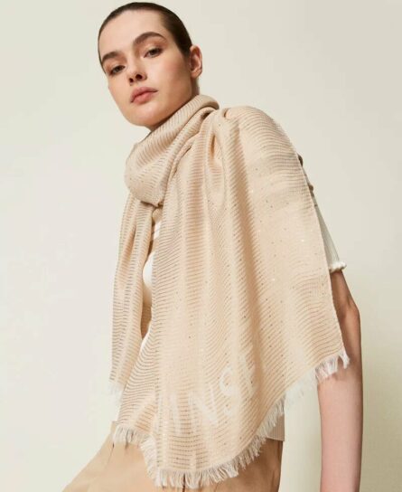 Kefiah jacquard con paillettes twin set pe25 art. 251ta4520