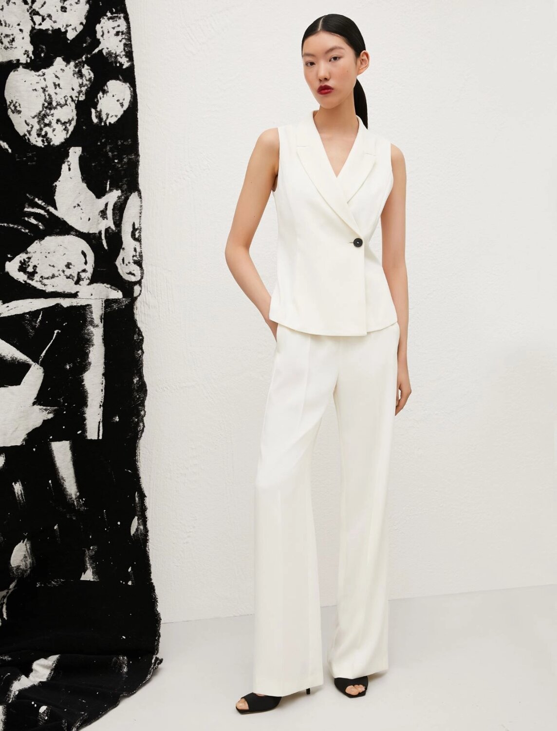 Pantaloni dritti a vita alta cavallo marella ai 24.25.