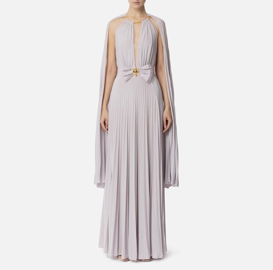 Abito Red Carpet jersey lurex con mantellina abr1351e2 Elisabetta Franchi pe25