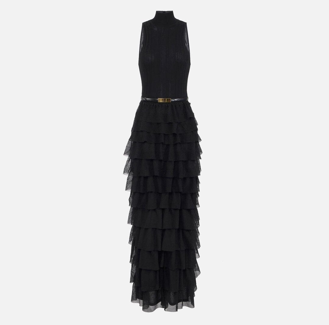 Abito Red Carpet in maglia con balze am45s52e2 Elisebetta Franchi pe25