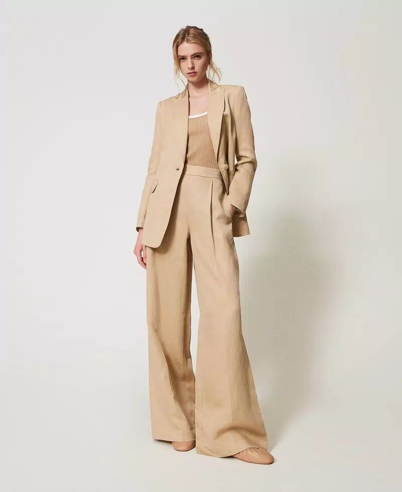 Pantalone a palazzo in misto lino twin set pe25
art. 251te2143