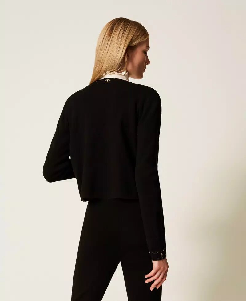 Giacchina Coreana C/applicazioni Hot Fix Twin Set Giacche Donna 252TP3270AI25.2 - immagine 2