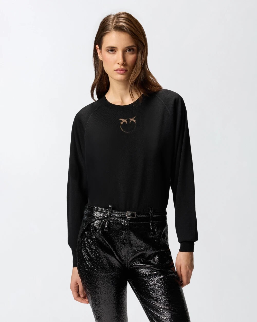 Lanzarote Maglia Lana Logo In Pinko Maglie Donna 
 
 105417A18M AI25.26.